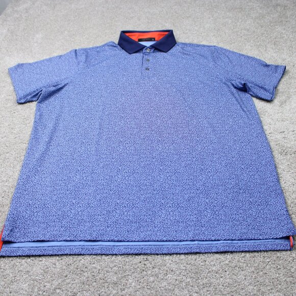 Greyson Polo Shirt Mens XL Blue Geometric Golf Polyester Stretch Short Sleeve - Picture 3 of 14